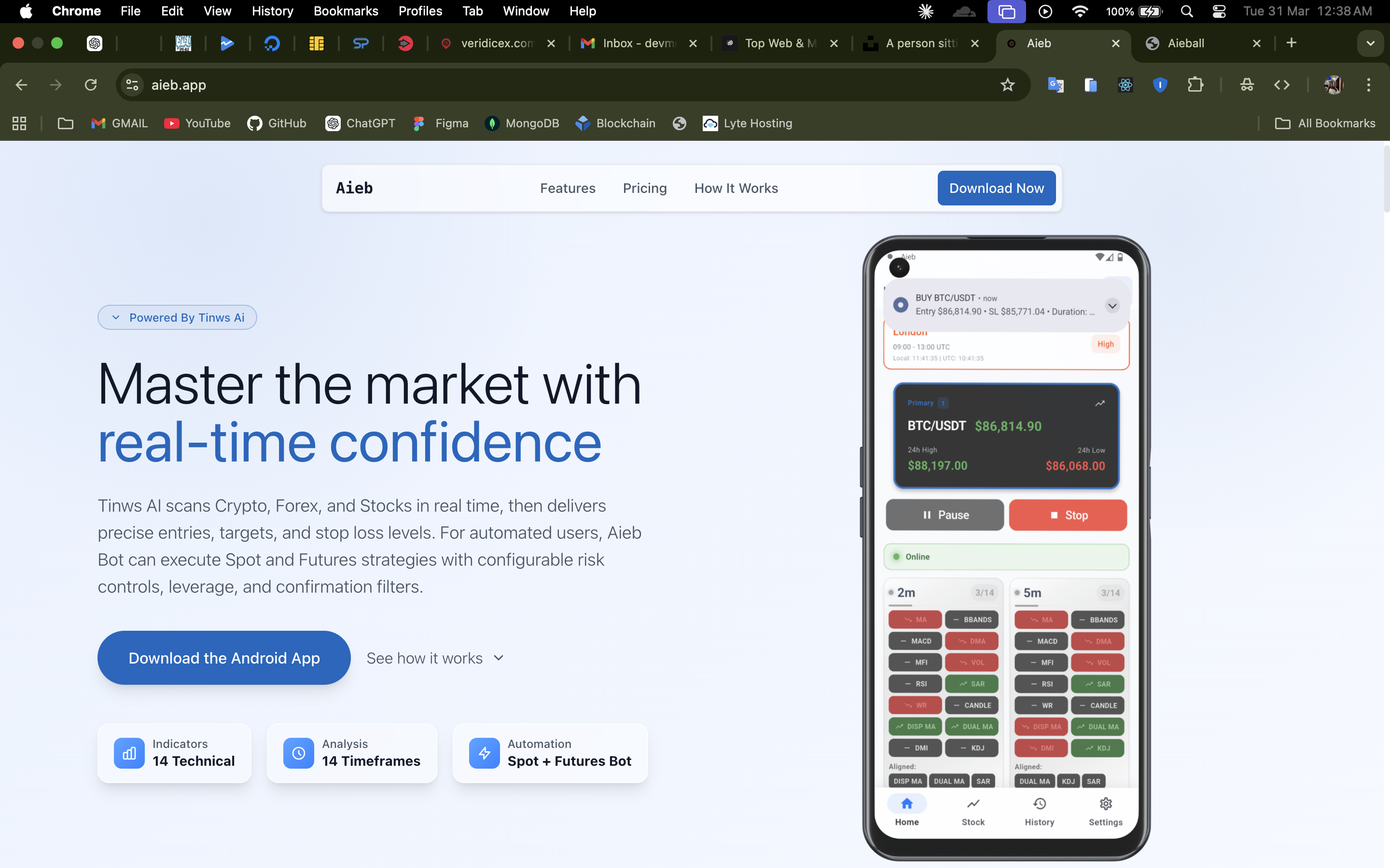 Aieb - Trading Signals App project by Muddy X Digital