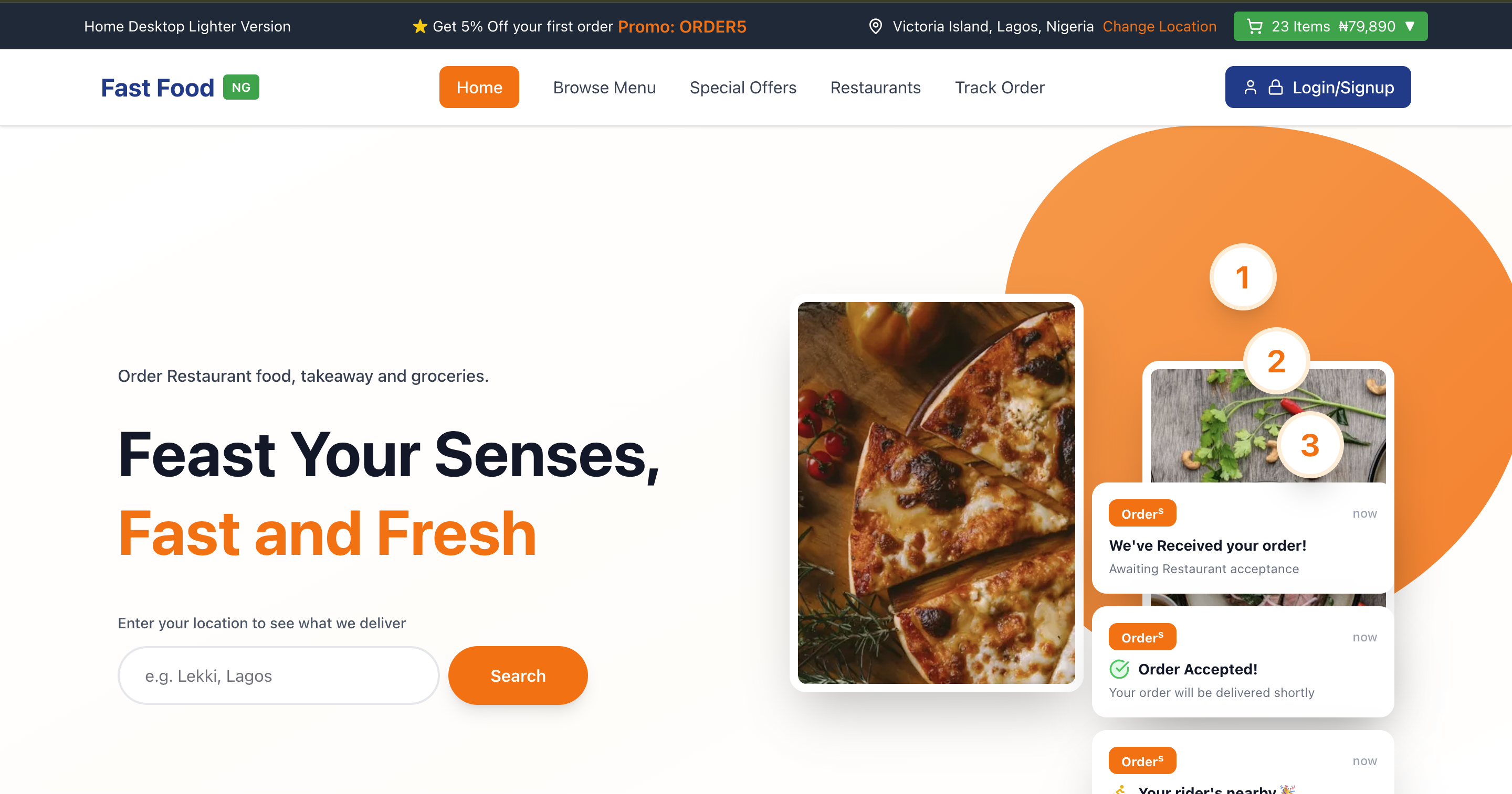 Fast Food - Food Delivery Platform project by Muddy X Digital